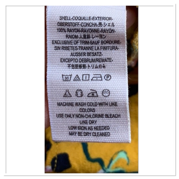 Free People Bella Floral Print Tunic Top Dress V Neck Yellow Pink Size Medium - Picture 8 of 8